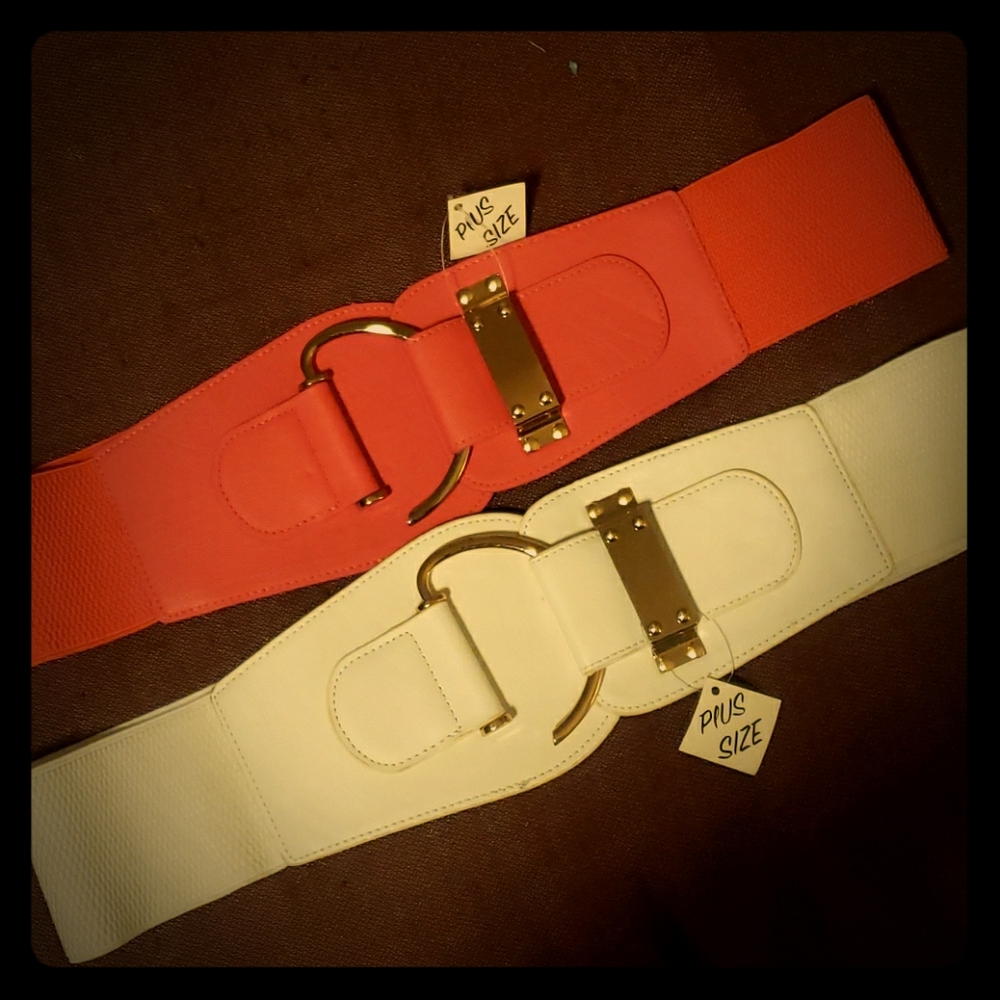 NWT-Fashion Belts white & Coral only